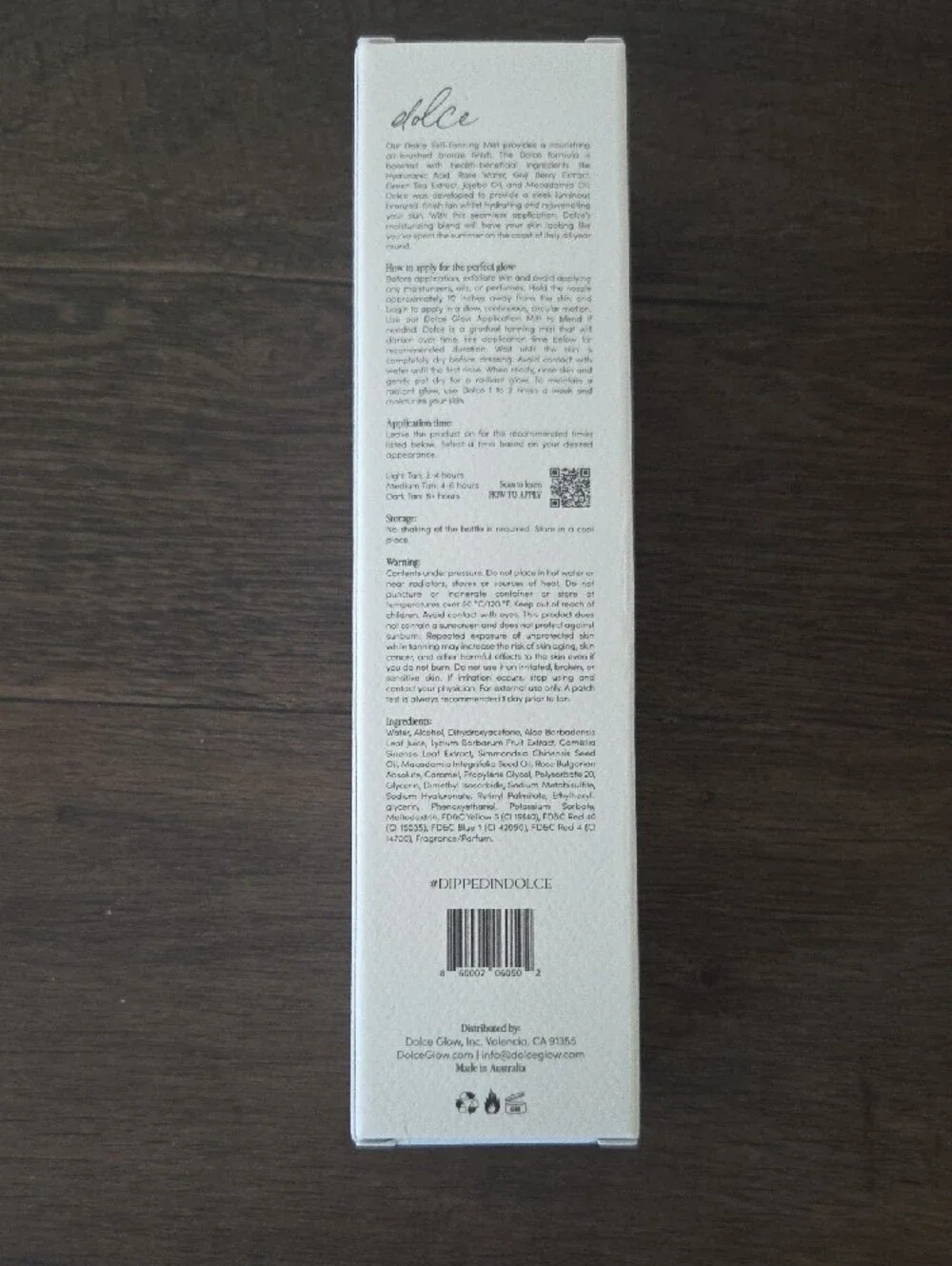 Dolce Glow Self-Tanning Mist (Medium-Dark) New In Pkg.